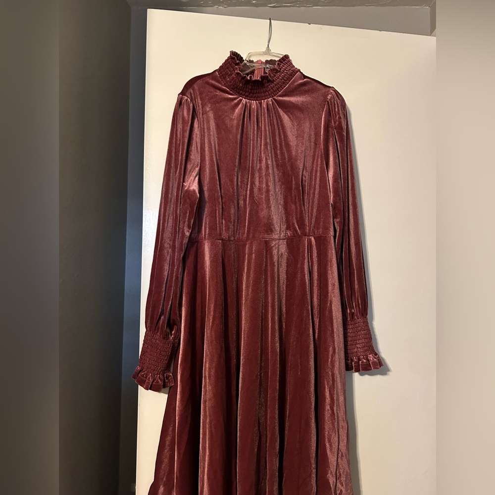 NWT Pink Desert Pink Mauve Velvet Dress - XL